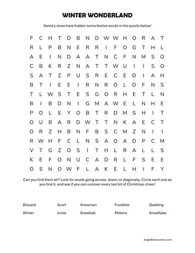 Winter Wonderland word search